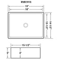 thumbnail image 2 of Ruvati USA RVB1915 19 x 14 in. Rectangular Above Vanity Counter Porcelain Ceramic Bathroom Vessel Sink, White, 2 of 7