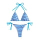 thumbnail image 1 of Guardurnaity de niña con top triangular y cuello halter, braguita estampada, traje de baño de piezas. Tejido suave, perfecto para viajar. conjuntos de ropa Rayas azules METRO, 1 of 6