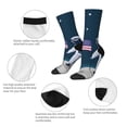 thumbnail image 3 of Picia Astronaut With USA Flag Print Athletic Socks for Men & Women – Cushioned Moisture-Wicking Crew Socks for Sports, Running, and Training, Soft & Breathable Size 5-11, 3 of 6