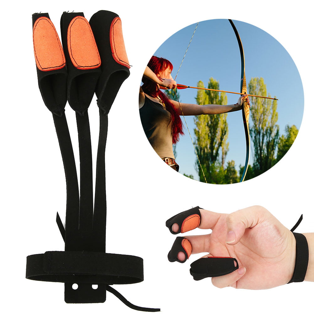 Details about   Archery Recurved Bow 3 Fingers Protection Glove Traditional Bow Protective Gear 