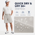thumbnail image 5 of MASKERT Men's Golf Shorts 9 Inch, Quick Dry Stretch Casual Shorts with UPF 50+ Sun Protection, Lightweight Outdoor Athletic Shorts with Zipper Pocket for Golf Hiking, 5 of 9