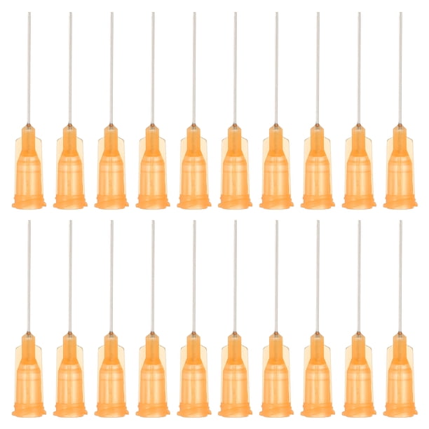 Agujas de dispensación Uxcell 23G, 102 piezas, aguja de dispensación de punta roma de 1 pulgada, naranja