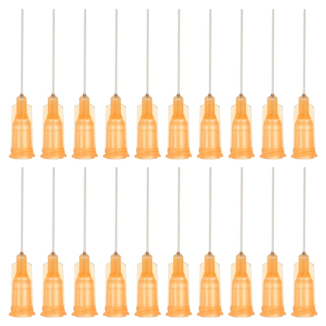 Agujas de dispensación Uxcell 23G, 102 piezas, aguja de dispensación de punta roma de 1 pulgada, naranja