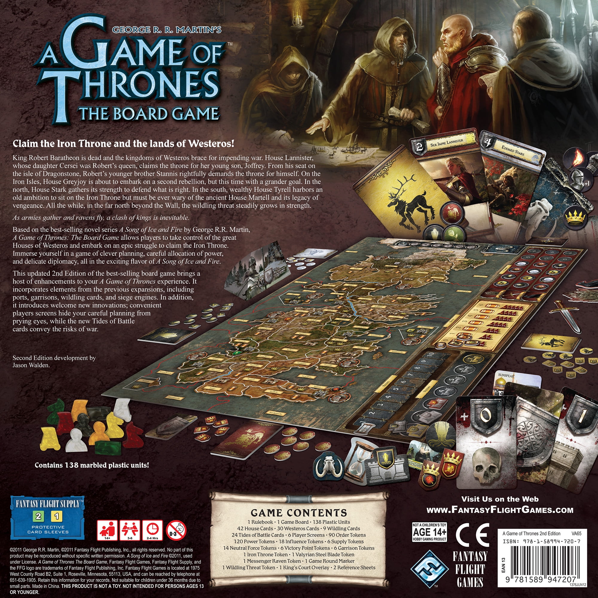 zin Gedwongen aanwijzing A Game of Thrones: the Board Game Second Edition for Ages 14 and up, from  Asmodee - Walmart.com