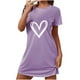 thumbnail image 2 of Camisón corto de poliéster para mujer, talla grande, estampado de San Valentín, cuello redondo, manga corta, 2 of 4