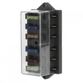 thumbnail image 1 of Car Fuse Holder Blade Fuse Box Fuse Block 6 Way Fuse Box 6 Way Blade Fuse Holder Box 12‑36V 6‑In‑6‑Out With 6pcs Fuse Universal Accessory For Car Truck, 1 of 8