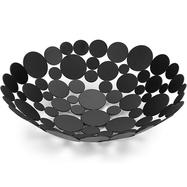 Ownmy Metal Fruit Bowl Basket Creative Table Centerpiece Fruit Stand Decorative Countertop Fruit Holder For Kitchen Counter Iron Large Fruit Plate Round Storage Tray For Bread Snacks Candy Black Walmart Com