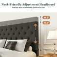thumbnail image 5 of Amolife Full Linen Fabric Upholstered Platform Bed Frame with Adjustable Headboard, Diamond Button Tufted Style, Dark Grey, 5 of 8