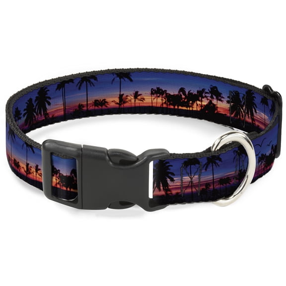 Buckle-Down Pet Collar, Dog Collar Plastic Buckle, California Sunset, 7 to 8.5 Inches 0.5 Inch Wide