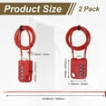 thumbnail image 3 of Uxcell 2-Pack Candado de Combinación, Aleación de Zinc 4 Dígitos Contraseña 20 In Cable Candado de Equipaje Exterior Sin Llave [Rojo], 3 of 7
