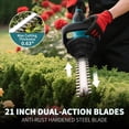 thumbnail image 6 of FOUKUS Cordless Hedge Trimmer Battery Powered: 1000W Electric Bush Trimmer with 21 Inch Dual-Action Blades - Lightweight Garden Shrub Cutter for Bushes, Trees, Lawns, Women & Seniors, 6 of 7