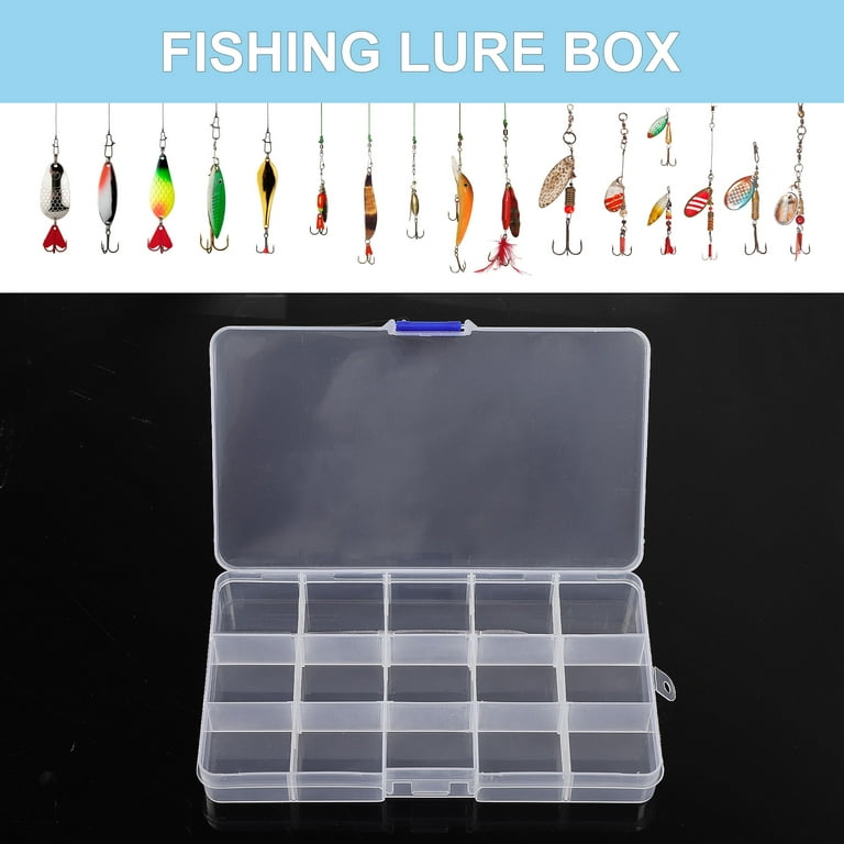 Unique Bargains Plastic Case Fishing Lure Bait Storage Angling Tackle Box Container Clear 3pcs