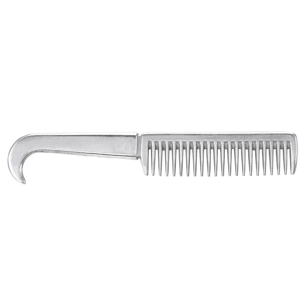 Metal Curry Comb Horse Pony Care Grooming Silver Outdoors Sports Tool 8x4cm 