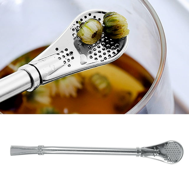 Yerba Mate Straw Yerba Mate Straw Bombilla Silver Stainless Steel Dependable Stainless Steel Yerba Mate Tea Gourd Bombilla Drinking Straw Filtered Spoon Silver