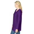 thumbnail image 3 of Woman Within Plus Size Perfect Long-Sleeve V-Neck Tunic, 3 of 6