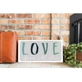 thumbnail image 3 of Love Above All Soft Grey Green Script 20 x 10 Wood Wall Sign Plaque, 3 of 4