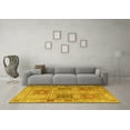 thumbnail image 3 of Ahgly Company Machine Washable Indoor Round Persian Yellow Traditional Area Rugs, 4' Round, 3 of 4