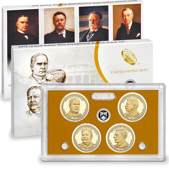 2013 Presidential Dollar Proof Set - U.S. Mint 4-Coin Set in OGP with COA
