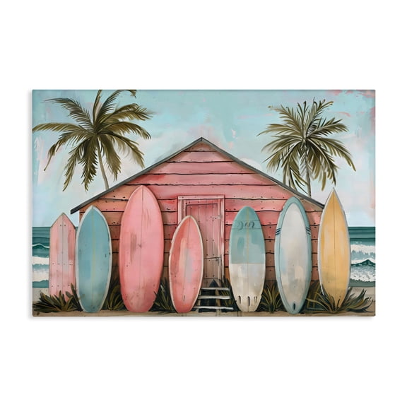 Stupell Industries Pastel Boards Against Cabin Canvas Wall Art, design by LSR Design Studio, 30 x 45