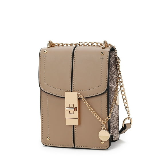 MKF Collection Iona Women's Crossbody Bag, Vegan Leather Purse and Handbag Shoulder Bag by Mia K - Taupe