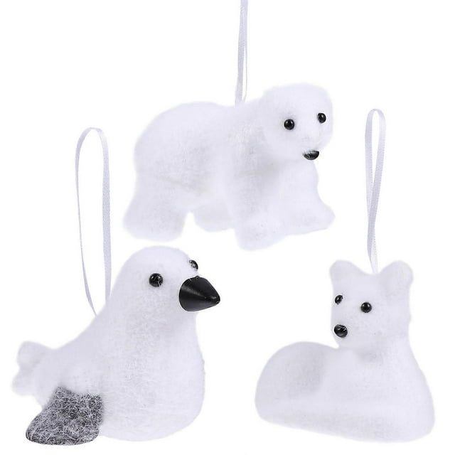 Christmas Tree Pendant White Foam Set for Decoration 1Set Holiday Dolls