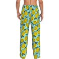 thumbnail image 3 of Picia Lemon1 Mens Soft Woven Cotton Elastic Waistband Sleep Pajama Pant Lounge Sleep Pant With Pockets And Drawstring-XX-Large, 3 of 9