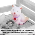 thumbnail image 4 of Replacement Part for Little People Musical Zoo Train Playset - DFN40 ~ Replacement White Kitty Cat Figure ~ Wearing Purple Collar with Red Heart, 4 of 5