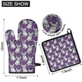 thumbnail image 6 of Purple French Bulldog Kitchen Oven Mitt and Pot Holder Sets 2 Pcs for Baking, Cooking and Grilling, Heat Resistant Up To 392 °F, 6 of 7