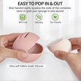 thumbnail image 2 of Soporte para esponja de maquillaje transpirable de 3 piezas, soporte para licuadora de belleza de silicona ultrasuave, estuche de viaje para esponja de maquillaje reutilizable lavable, caqui + rosa +, 2 of 5