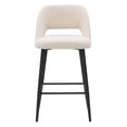 thumbnail image 4 of CorLiving Talia Luxe Velvet Upholstered Indoor Counter Height Barstools with Key Hole Backs and Metal Legs, Cream (Set of 2), 4 of 10