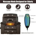 thumbnail image 6 of PAPROOS Oversized Electric Massage Lift Chair, Large Power Lift Recliner with Heat Therapy, Fabric Reclining Sofa with Remote, Hidden Cup Holder and Side Pocket for Elderly Seniors, Antique Brown, 6 of 15