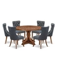 thumbnail image 7 of East West Furniture Irving 7-Piece Modern Dining Table Set in Walnut Finish, 7 of 7