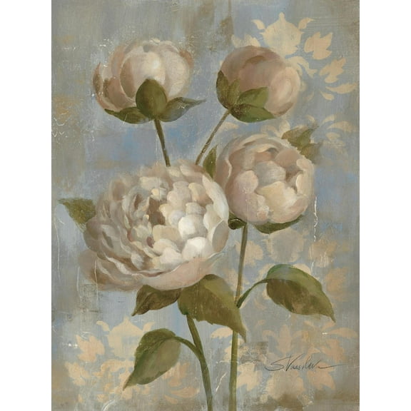 Art.com Peony on Soft Blue Art Print by Silvia Vassileva, 12" x 16"