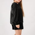 thumbnail image 4 of Ensemble Automne 2 Pcs pour Femmes Chandail en Molleton Col Rond et Shorts, 4 of 6