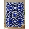 thumbnail image 4 of Shower Curtains Boho Blue Flower Bath Curtain Abstract BohemianStyle Waterproof Bathroom Shower Curtain Set with Hooks Decoration 72 x 72 Inches, 4 of 7