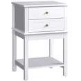 thumbnail image 1 of HOMCOM Modern End Table, Nightstand Bedside Table with Drawer White, 1 of 10