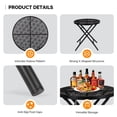 thumbnail image 6 of IVV Outdoor Folding Side Table, 18" Metal Patio End Table, Indoor Small Round Home Decorative Accent End Table Plant Stand, for Yard Balcony Garden Bedside (Black), 6 of 9