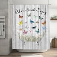 thumbnail image 2 of Farmhouse Rustic Shower Curtain Colorful Butterfly Floral Bathtub Shower Curtains for Bathroom Country Flower Relax Soak Waterproof Polyester Fabric Bathroom Decor Curtain with Hooks 72x72 Inches, 2 of 6