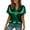 Green, variant on Women Silk Satin Tops Short Sleeve V Neck Button T-Shirts Casual Soft Work Office Shirts Summer Fashion Clothes