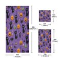 thumbnail image 3 of 3 Piece Bath Towels Set Bath Towel, Hand Towel and Face Towel for Bathroom, Gym, Hotel Black Cats and Pumpkins Pattern, 3 of 8