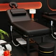 thumbnail image 4 of Holaki 75" Electric Massage Table with Adjustable Backrest and Storage Shelf, Height Adjustable Heavy Duty PU Leather Spa Treatment Bed, Black, 4 of 11
