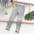 thumbnail image 3 of YWDJ 2022 Toddler Leggings 3-12 Years Autumn Winter Baby Girls Fungus Side Embroidery Cat Leggings Cropped Trousers Gray 9-10 Years, 3 of 3