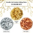 thumbnail image 2 of U.S. Art Supply Metallic Foil Schabin Gilding Metal Leaf Flakes 30 Gram Kit - Set of 3 Colors Imitation Gold and Silver, Real Copper in 10 Gram Bottles - Epoxy Resin Nail Crafts Painting Jewelry Slime, 2 of 6