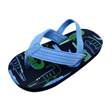 

Sandals For Toddler Girls & Flip Flops Summer With Adjustable Elastic Strap Eva Beach Shoes Blue 25 2.5Y-3Y