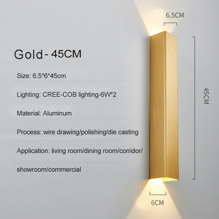 

Livesture Wall Lamp Study Room Aisle Staircase Tv Wall Lamp Gold 45cm Wiring