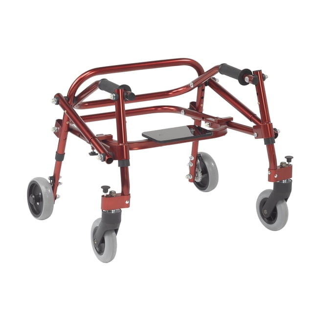 Inspirado en el andador posterior ligero Drive Nimbo 2G con asiento, color rojo castillo, extra pequeño