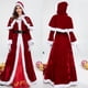 thumbnail image 2 of Disfraz de Navidad, disfraz de Reina Santa Claus para fiesta, disfraz de cosplay, disfraz largo de Caperucita Roja, 2 of 6