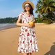 thumbnail image 4 of Balery Gingerbread Holiday Sweets Vestidos sueltos de manga corta para mujer, vestidos de verano 2025, vestidos casuales de corte A con vuelo., 4 of 6