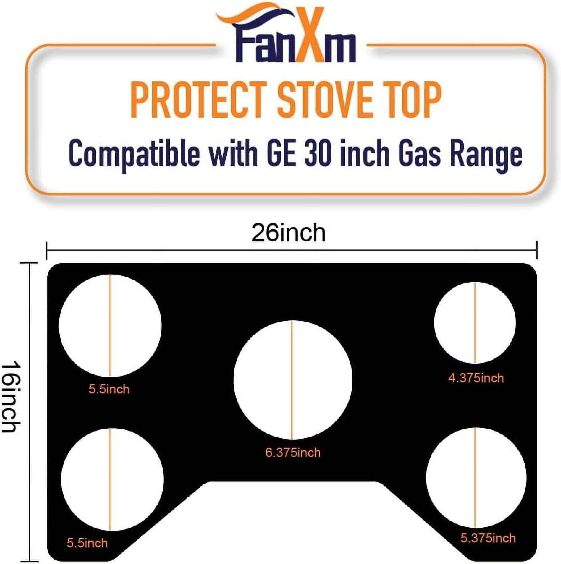 FanXm Range Burner Covers and Heat Diffusers Waterproof, 30 inch