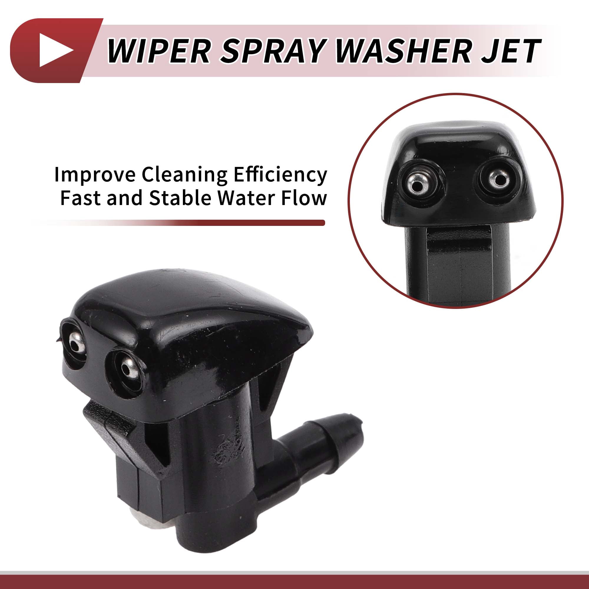Unique Bargains 2pcs Washer Nozzle for Toyota Corolla 2005-2008 Black Plastic